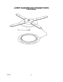 05 - Lower Washarm And Strainer parts for Kitchenaid Dishwasher KUDB23HY1 from AppliancePartsPros.com