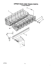 10 - Upper Rack And Track parts for Kitchenaid Dishwasher KUDB23HY1 from AppliancePartsPros.com