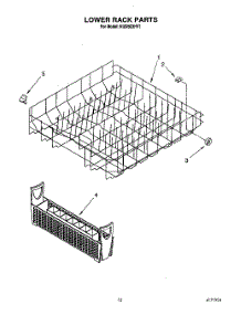 11 - Lower Rack parts for Kitchenaid Dishwasher KUDB23HY1 from AppliancePartsPros.com