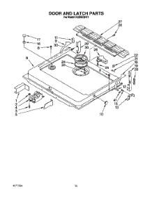 12 - Door And Latch parts for Kitchenaid Dishwasher KUDB23HY1 from AppliancePartsPros.com