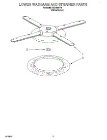 05 - Lower Washarm And Strainer parts for Kitchenaid Dishwasher KUDB230Y2 from AppliancePartsPros.com