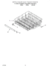 10 - Upper Rack And Track parts for Kitchenaid Dishwasher KUDI24SEBL2 from AppliancePartsPros.com