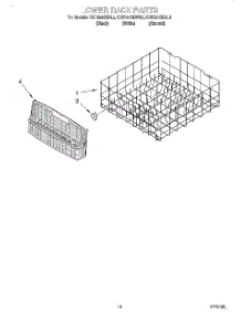 11 - Lower Rack parts for Kitchenaid Dishwasher KUDI24SEBL2 from AppliancePartsPros.com