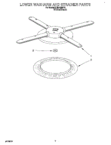 05 - Lower Washarm And Strainer parts for Kitchenaid Dishwasher KUDA23SY2 from AppliancePartsPros.com