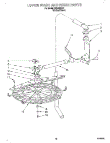 08 - Upper Wash And Rinse parts for Kitchenaid Dishwasher KUDA23SY2 from AppliancePartsPros.com