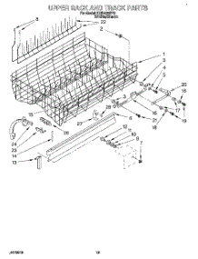 10 - Upper Rack And Track parts for Kitchenaid Dishwasher KUDA23SY2 from AppliancePartsPros.com