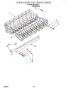 10 - Upper Rack And Track parts for Kitchenaid Dishwasher KUDB230Y2 from AppliancePartsPros.com
