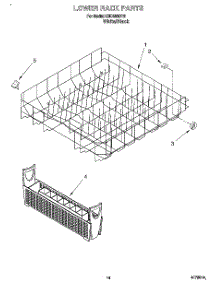 11 - Lower Rack parts for Kitchenaid Dishwasher KUDB230Y2 from AppliancePartsPros.com