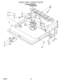 12 - Door And Latch parts for Kitchenaid Dishwasher KUDB230Y2 from AppliancePartsPros.com