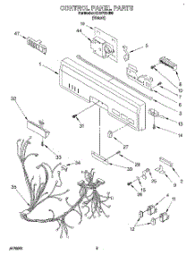 03 - Control Panel, Lit / Optional parts for Kitchenaid Dishwasher KUDP23HB0 from AppliancePartsPros.com