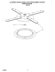 05 - Lower Washarm And Strainer parts for Kitchenaid Dishwasher KUDP23HB0 from AppliancePartsPros.com