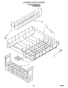 11 - Lower Rack parts for Kitchenaid Dishwasher KUDA23SY2 from AppliancePartsPros.com
