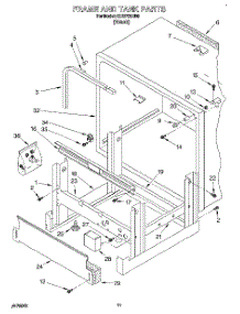 09 - Frame And Tank parts for Kitchenaid Dishwasher KUDP23HB0 from AppliancePartsPros.com