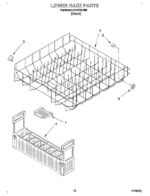 11 - Lower Rack parts for Kitchenaid Dishwasher KUDP23HB0 from AppliancePartsPros.com
