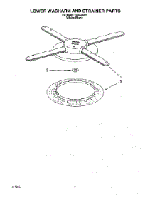 05 - Lower Washarm And Strainer parts for Kitchenaid Dishwasher KUDA23ZY1 from AppliancePartsPros.com