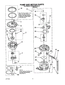 04 - Pump And Motor parts for Kitchenaid Dishwasher KUDA23HYAL0 from AppliancePartsPros.com