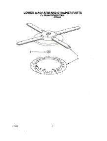 05 - Lower Washarm And Strainer parts for Kitchenaid Dishwasher KUDA23HYAL0 from AppliancePartsPros.com