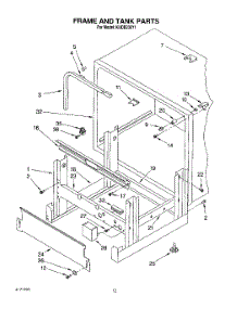 09 - Frame And Tank parts for Kitchenaid Dishwasher KUDB230Y1 from AppliancePartsPros.com