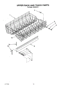 10 - Upper Rack And Track parts for Kitchenaid Dishwasher KUDB230Y1 from AppliancePartsPros.com