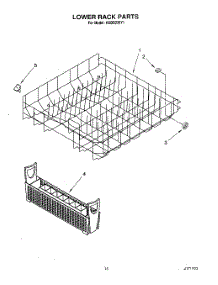 11 - Lower Rack parts for Kitchenaid Dishwasher KUDB230Y1 from AppliancePartsPros.com