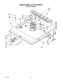 12 - Door And Latch parts for Kitchenaid Dishwasher KUDB230Y1 from AppliancePartsPros.com