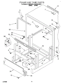 09 - Frame And Tank parts for Kitchenaid Dishwasher KUDP230B0 from AppliancePartsPros.com