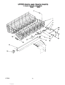 10 - Upper Rack And Track parts for Kitchenaid Dishwasher KUDP230B0 from AppliancePartsPros.com