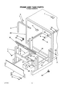 10 - Frame And Tank parts for Kitchenaid Dishwasher KUDB23HY0 from AppliancePartsPros.com
