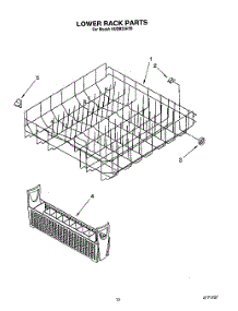 12 - Lower Rack parts for Kitchenaid Dishwasher KUDB23HY0 from AppliancePartsPros.com