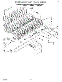 10 - Upper Rack And Track parts for Kitchenaid Dishwasher KUDS23HB0 from AppliancePartsPros.com
