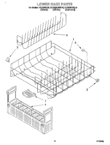11 - Lower Rack parts for Kitchenaid Dishwasher KUDS23HB0 from AppliancePartsPros.com