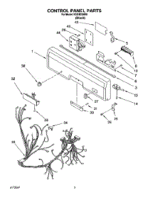 03 - Control Panel, Lit / Optional parts for Kitchenaid Dishwasher KUDB230B0 from AppliancePartsPros.com