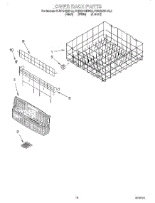 11 - Lower Rack parts for Kitchenaid Dishwasher KUDR24SEAL2 from AppliancePartsPros.com