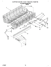 10 - Upper Rack And Track parts for Kitchenaid Dishwasher KUDJ23HYWH3 from AppliancePartsPros.com