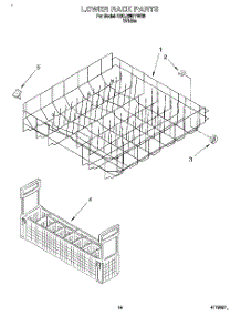 11 - Lower Rack parts for Kitchenaid Dishwasher KUDJ23HYWH3 from AppliancePartsPros.com