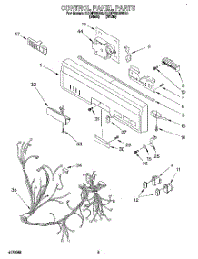 03 - Control Panel, Lit / Optional parts for Kitchenaid Dishwasher KUDP230BWH0 from AppliancePartsPros.com