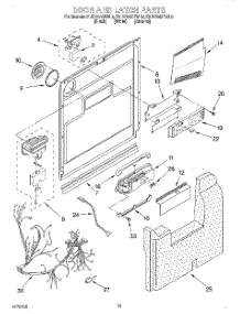 11 - Door And Latch parts for Kitchenaid Dishwasher KUDV24SEAL0 from AppliancePartsPros.com