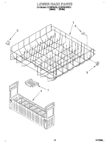 11 - Lower Rack parts for Kitchenaid Dishwasher KUDP230BWH0 from AppliancePartsPros.com