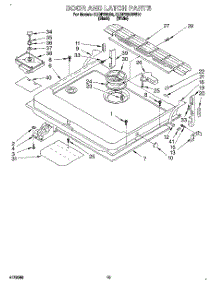 12 - Door And Latch parts for Kitchenaid Dishwasher KUDP230BWH0 from AppliancePartsPros.com