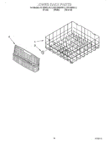11 - Lower Rack parts for Kitchenaid Dishwasher KUDI24SEBL1 from AppliancePartsPros.com