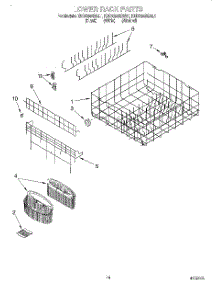 11 - Lower Rack parts for Kitchenaid Dishwasher KUDS24SEWH1 from AppliancePartsPros.com