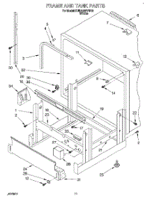 09 - Frame And Tank parts for Kitchenaid Dishwasher KUDA23SYWH2 from AppliancePartsPros.com