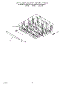 10 - Upper Rack And Track parts for Kitchenaid Dishwasher KUDI24SEWH1 from AppliancePartsPros.com