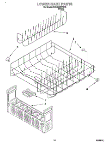 11 - Lower Rack parts for Kitchenaid Dishwasher KUDA23SYWH2 from AppliancePartsPros.com