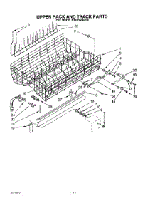 11 - Upper Rack And Track parts for Kitchenaid Dishwasher KUDS230Y0 from AppliancePartsPros.com