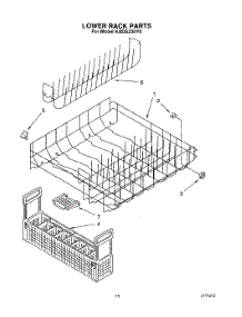 12 - Lower Rack parts for Kitchenaid Dishwasher KUDS230Y0 from AppliancePartsPros.com
