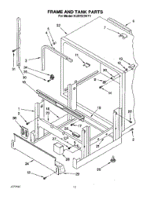 09 - Frame And Tank parts for Kitchenaid Dishwasher KUDS23HY1 from AppliancePartsPros.com
