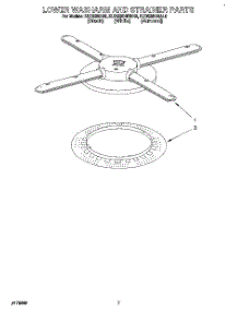 05 - Lower Washarm And Strainer parts for Kitchenaid Dishwasher KUDS23HBAL0 from AppliancePartsPros.com