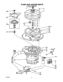 05 - Pump And Motor parts for Kitchenaid Dishwasher KUDB220T5 from AppliancePartsPros.com