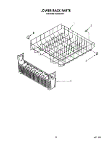 12 - Lower Rack parts for Kitchenaid Dishwasher KUDB220T5 from AppliancePartsPros.com